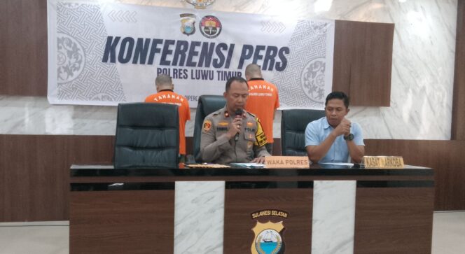 
					Konferensi pers terkait pemberantasan Narkoba di aulau Tribrata polres Luwu Timur (foto nisban tim media kutip Nusantara)