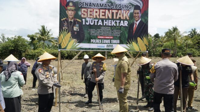 
					Polres Luwu Timur Jadi Penggerak Utama Penanaman Jagung Serentak Demi Wujudkan Ketahanan Pangan Nasional