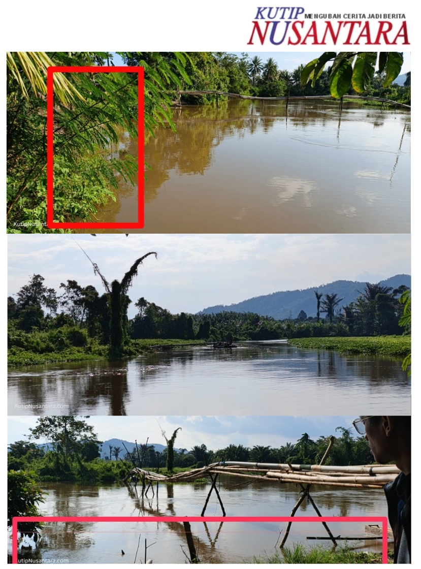 Poto Lokasi Penambangan Pasir Sedot Ilegal, Dampak Hilangnya Bronjong.